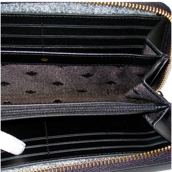 NWT ♠️ Kate Spade ♠️ large continental zip Cameron wallet black gold saf leather - Picture 8 of 9